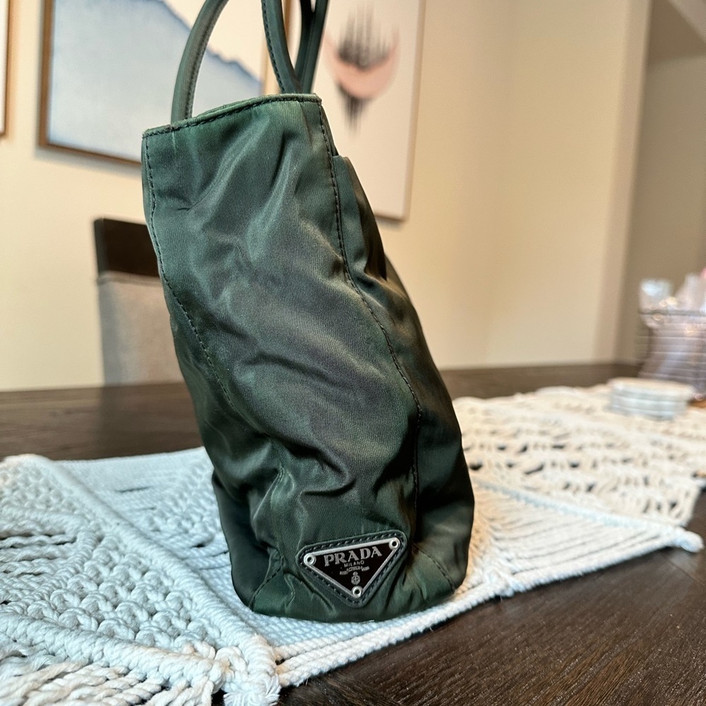 Green Prada Nylon Tote Bag w/ Authentication Card - Picture 2 of 11